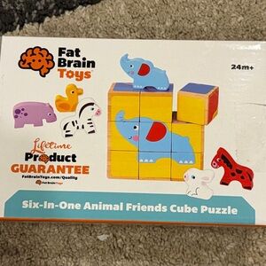 Six-In-One Animal Friends Cube Puzzle - Multicolor
